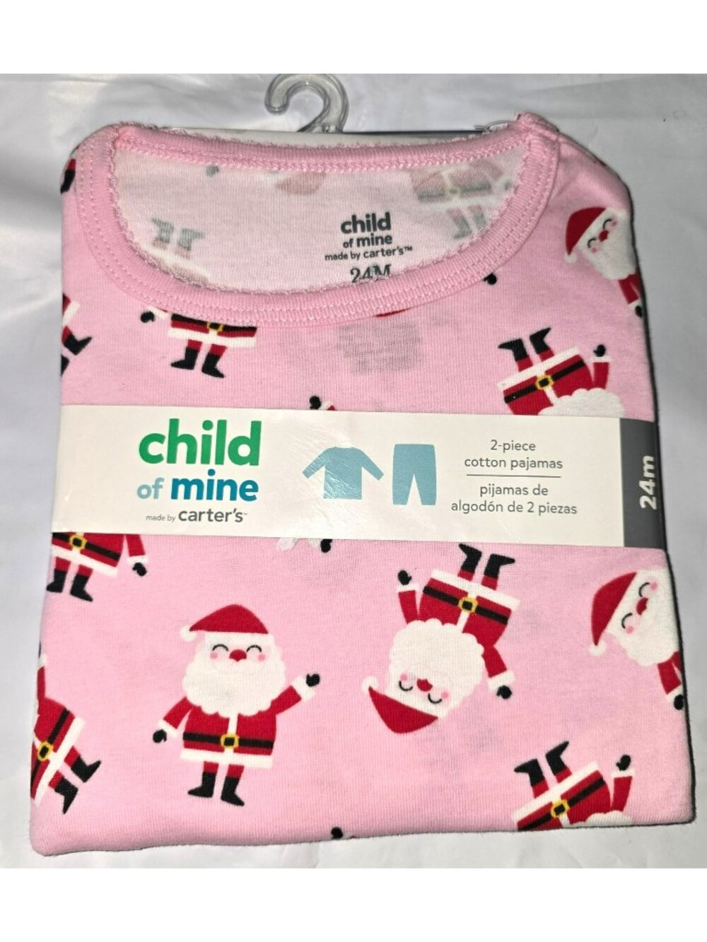 Pink Santa Christmas Pajamas Two-Piece Baby Cotton 24 Months LH4118a